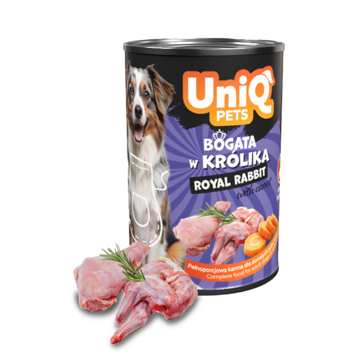 UNIQ PETS Dog Wet Food Royal Rabbit 375g