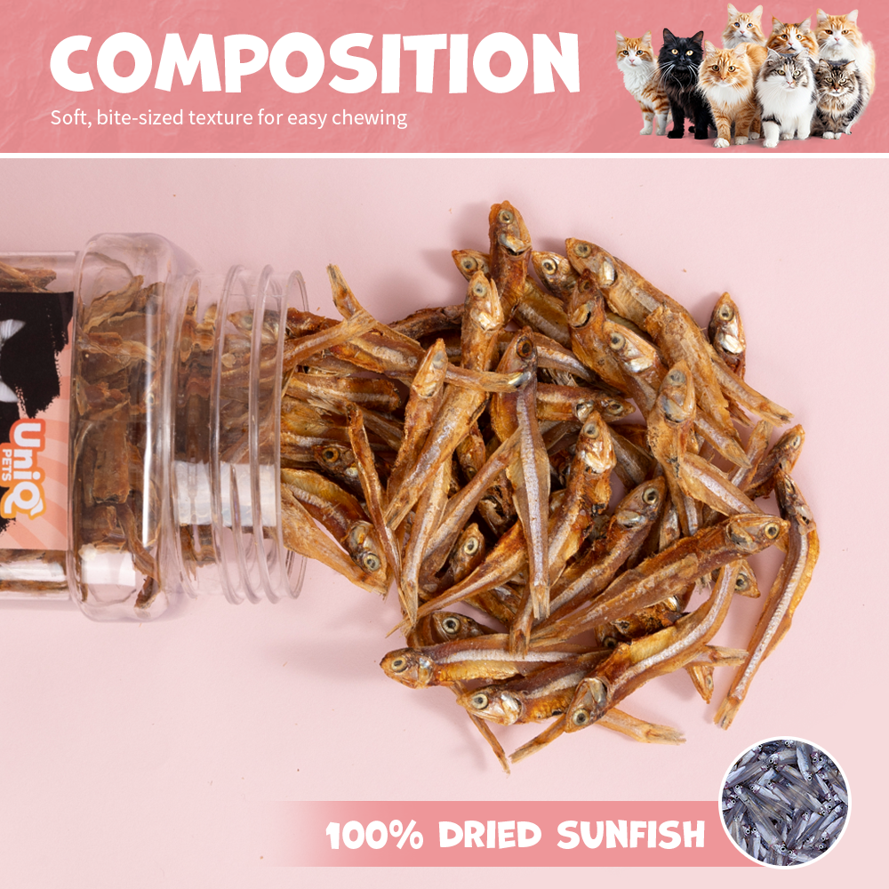 UNIQ PETS CAT SNACKS PURRY Dried Japanese Anchovy Jar 200g