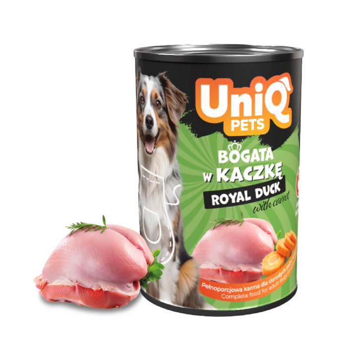 UNIQ PETS Dog Tin Food Royal Duck 375g