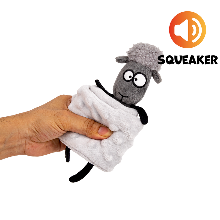 UNIQ PETS PLUSH DOG TOY SNIFFIES FRIENDS Long Stretchable Sheep with Squeaker