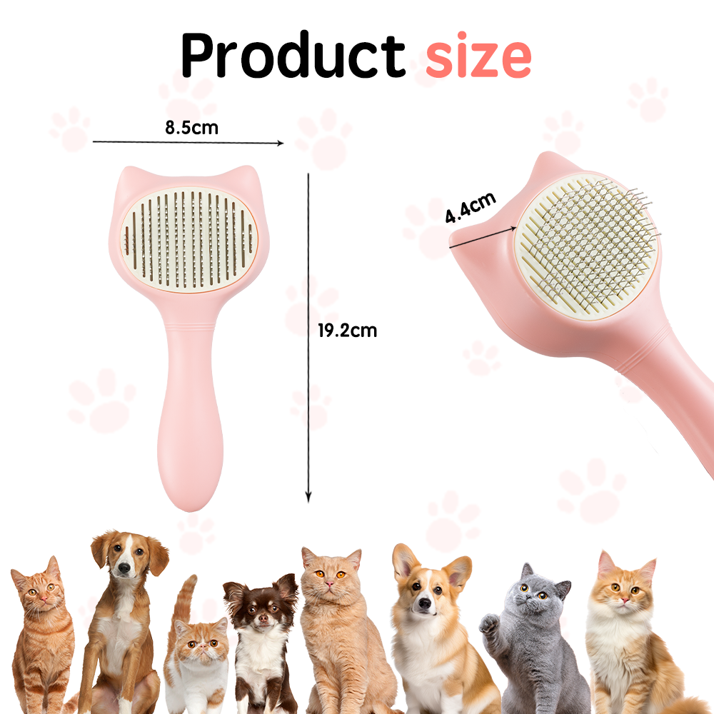 UNIQ PETS GROOMING BEAUTYCARE Cat-Shaped Comb Pink