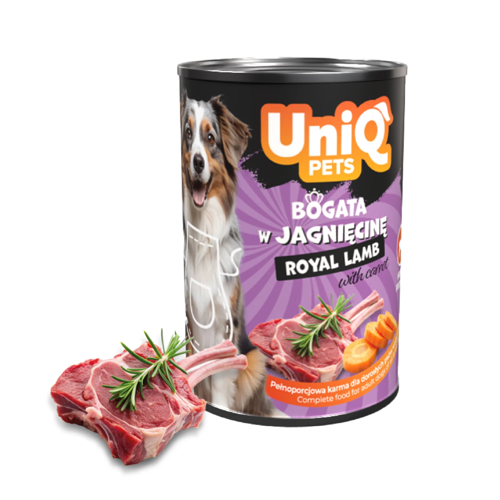 UNIQ PETS Dog Tin Food Royal Lamb 375g