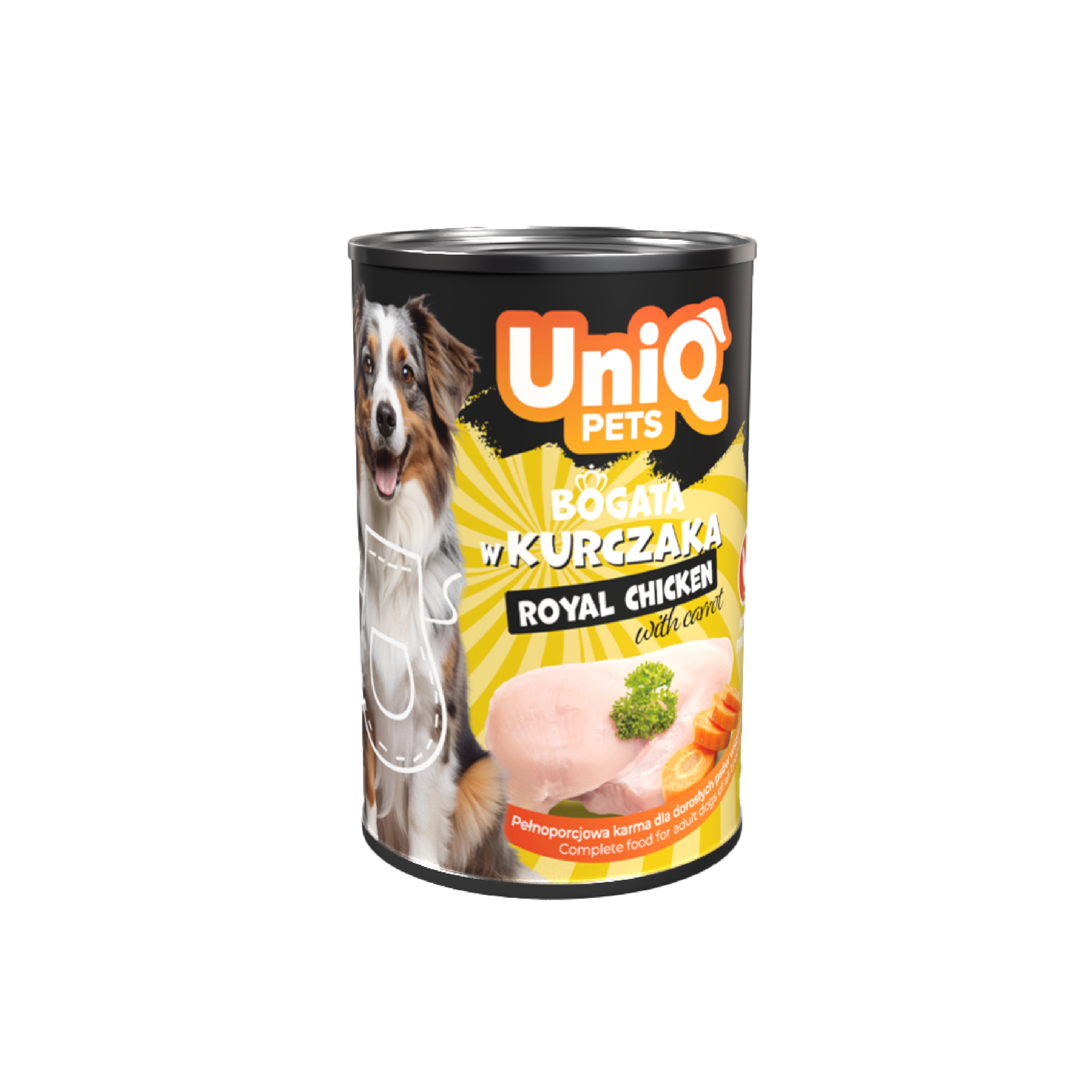 UNIQ PETS Dog Tin Food Royal Chicken 375g