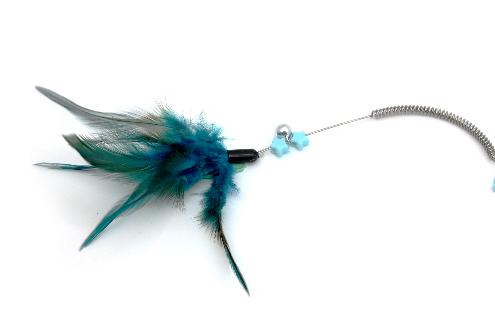 UNIQ PETS CAT TOY SWISHY Fishing Rod with Multi-Colored Feather and Spring 60cm (Random Colour)