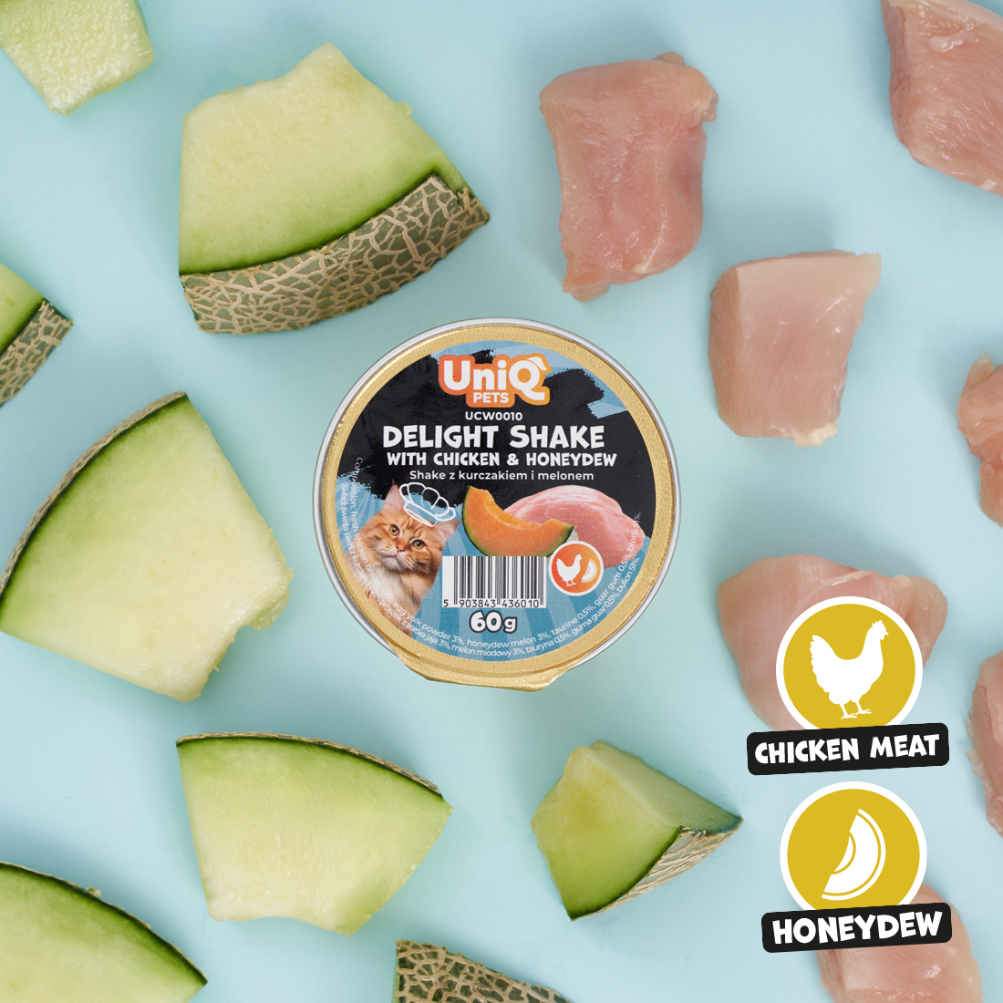 Uniq Pets Cat Delight Shake Chicken & Honeydew 60g
