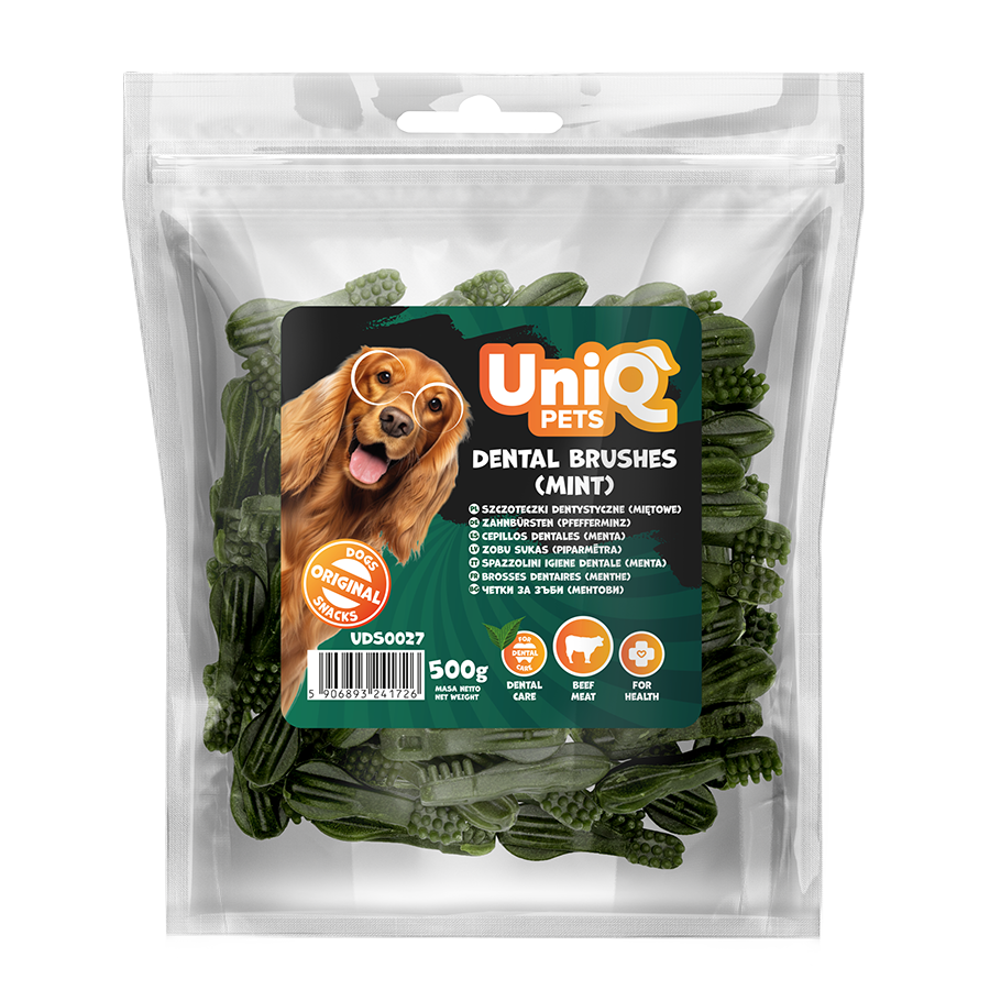 UNIQ PETS DOG SNACKS DENTAL Dental Brushes Mint 500g
