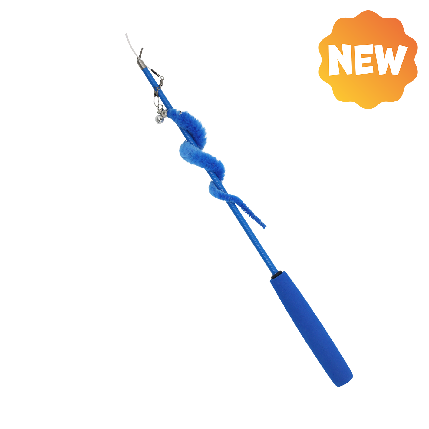 UNIQ PETS CAT TOY SWISHY Telescopic Fishing Rod with Caterpillar 100-179cm (Random Colour)