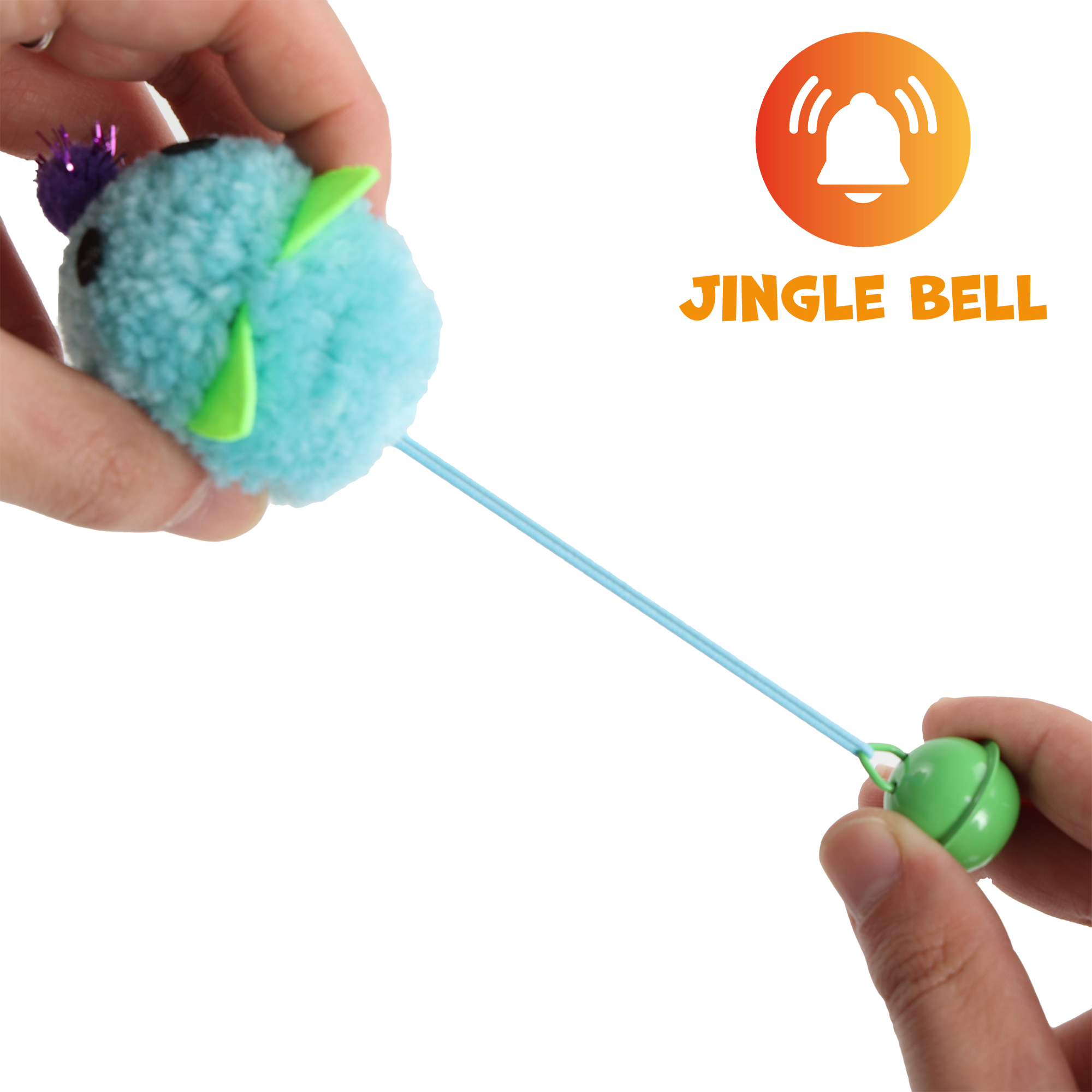 UNIQ PETS CAT TOY MOUSEHUNT Plush Mouse Ball with Bell 5cm (Random Colour)