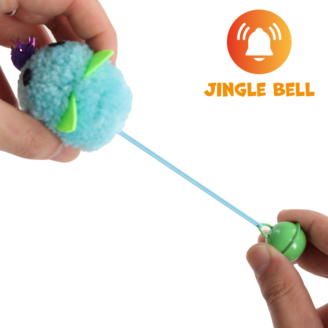 UNIQ PETS CAT TOY MOUSEHUNT Plush Mouse Ball with Bell 5cm (Random Colour)