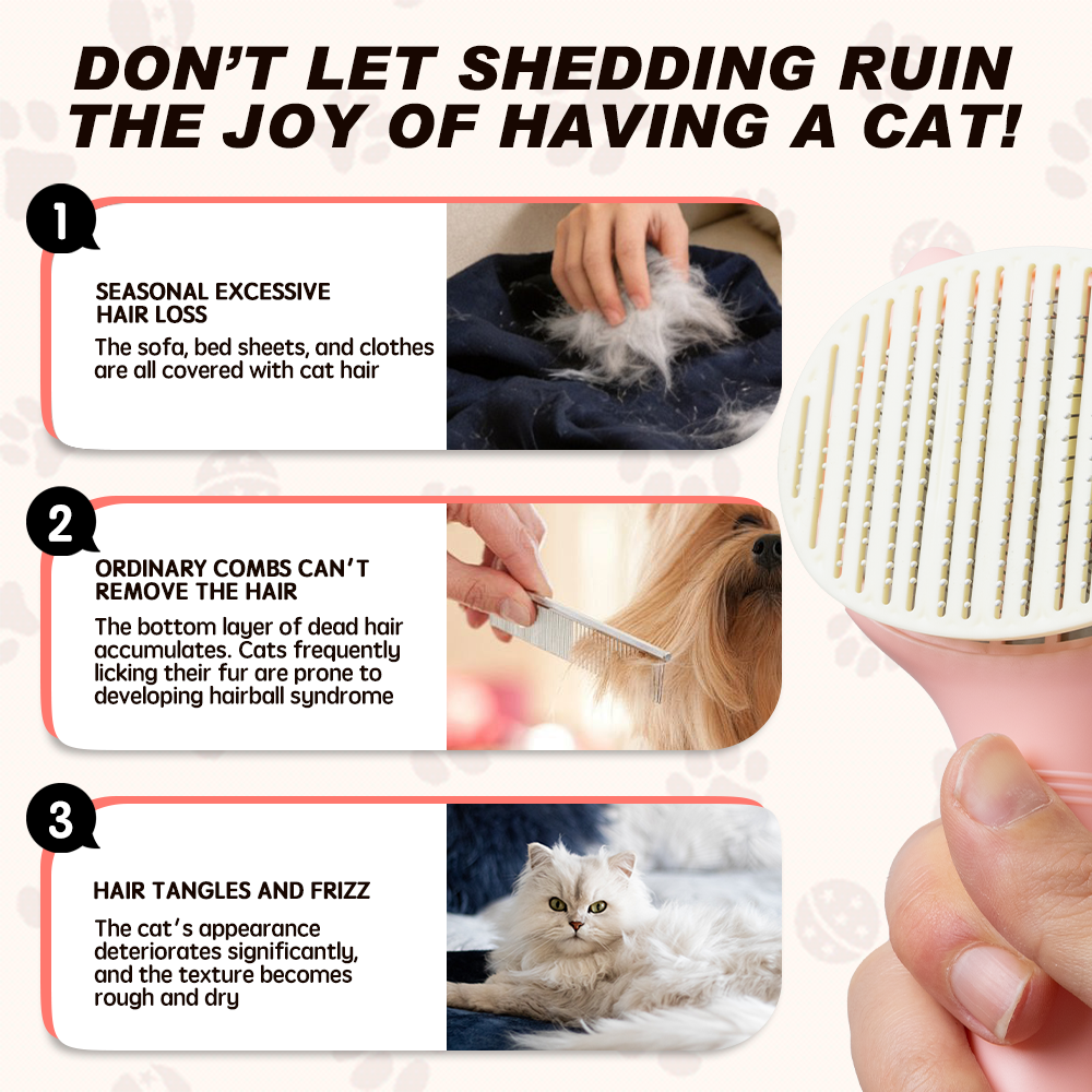 UNIQ PETS GROOMING BEAUTYCARE Cat-Shaped Comb Pink