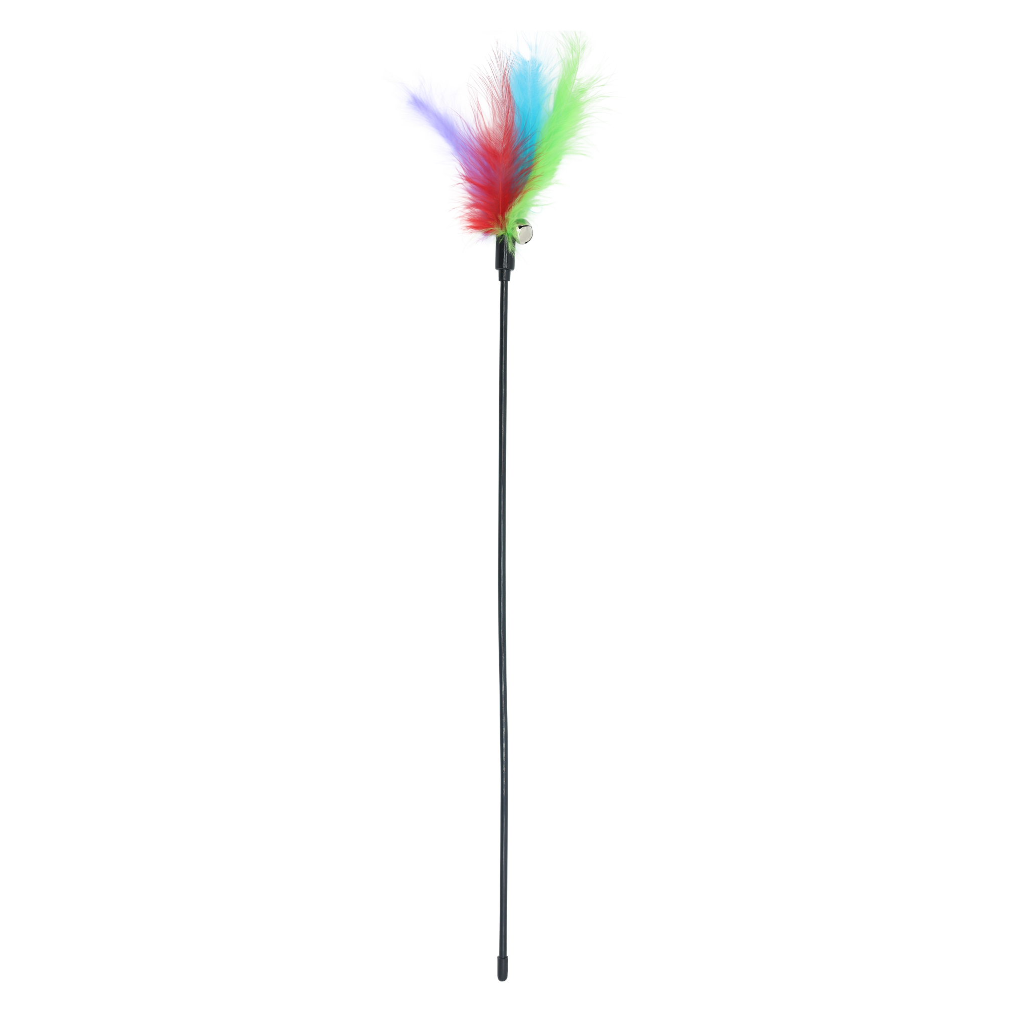 UNIQ PETS CAT TOY SWISHY Fishing Rod with Colorful Feather and Bell 55-58cm (Random Colour)