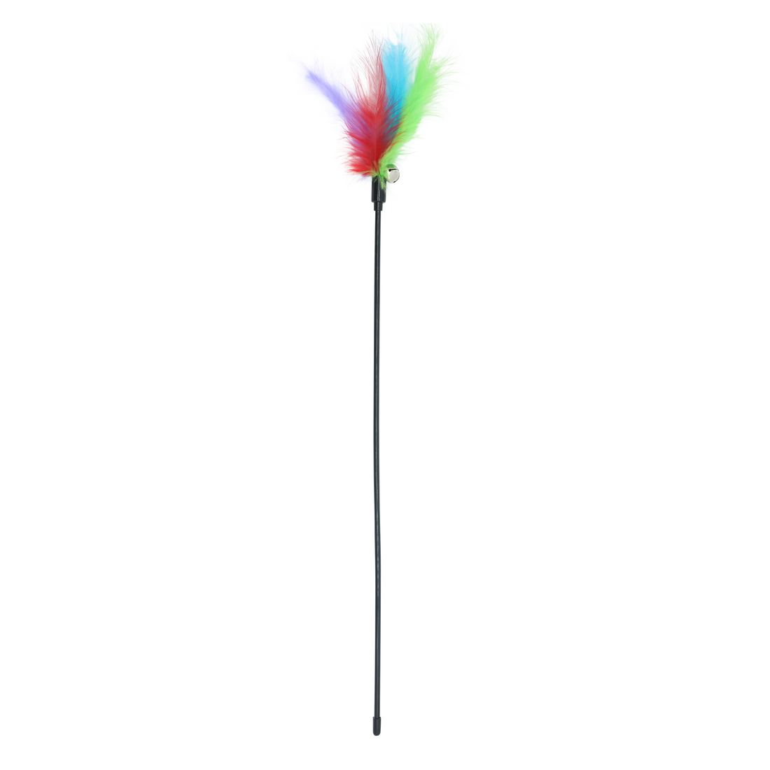 UNIQ PETS CAT TOY SWISHY Fishing Rod with Colorful Feather and Bell 55-58cm (Random Colour)