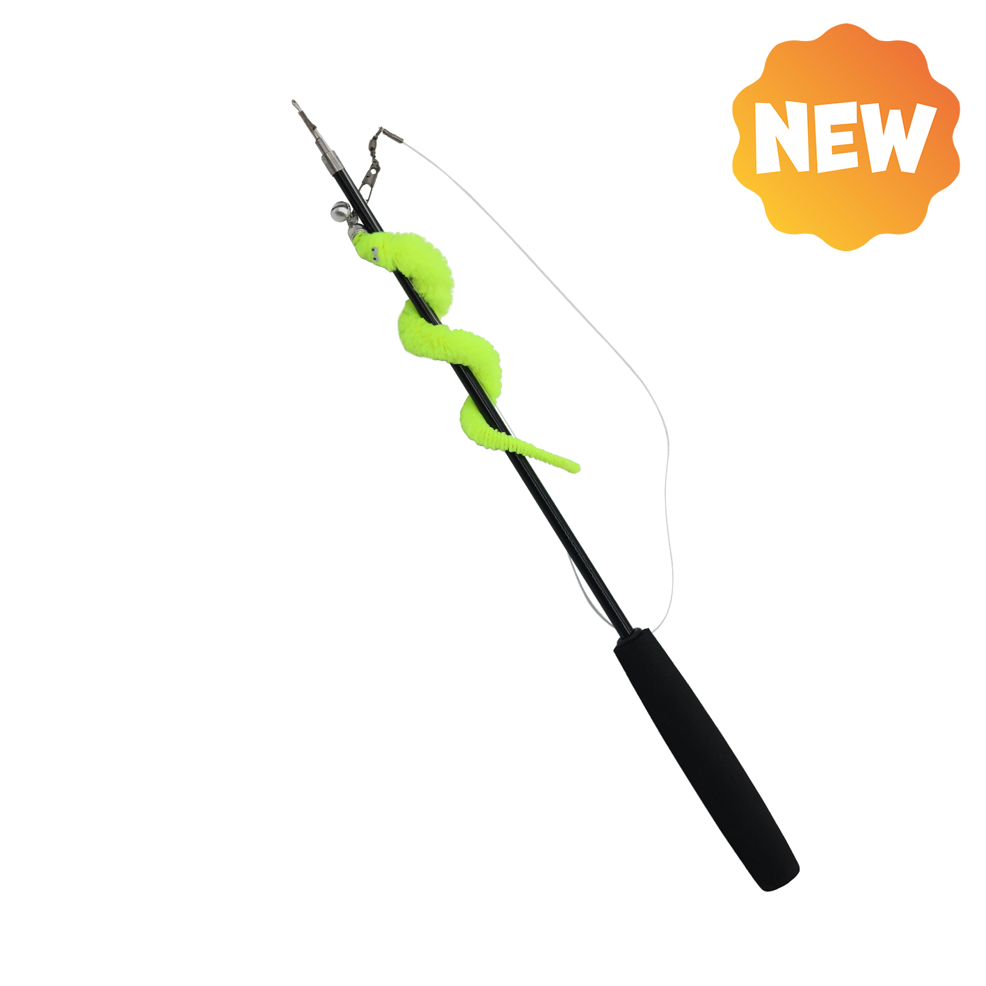 UNIQ PETS CAT TOY SWISHY Telescopic Fishing Rod with Caterpillar 100-179cm (Random Colour)