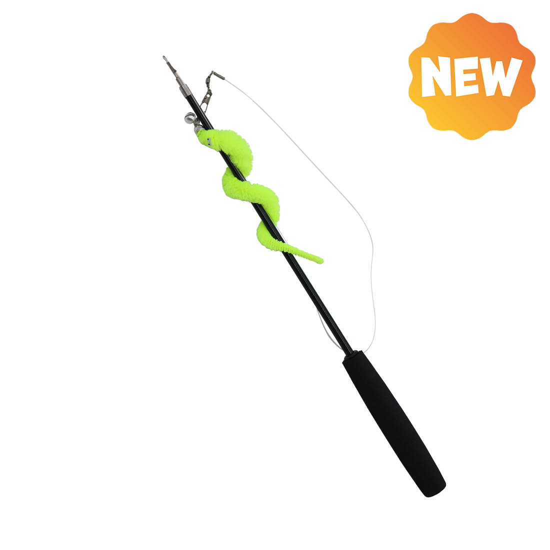 UNIQ PETS CAT TOY SWISHY Telescopic Fishing Rod with Caterpillar 100-179cm (Random Colour)