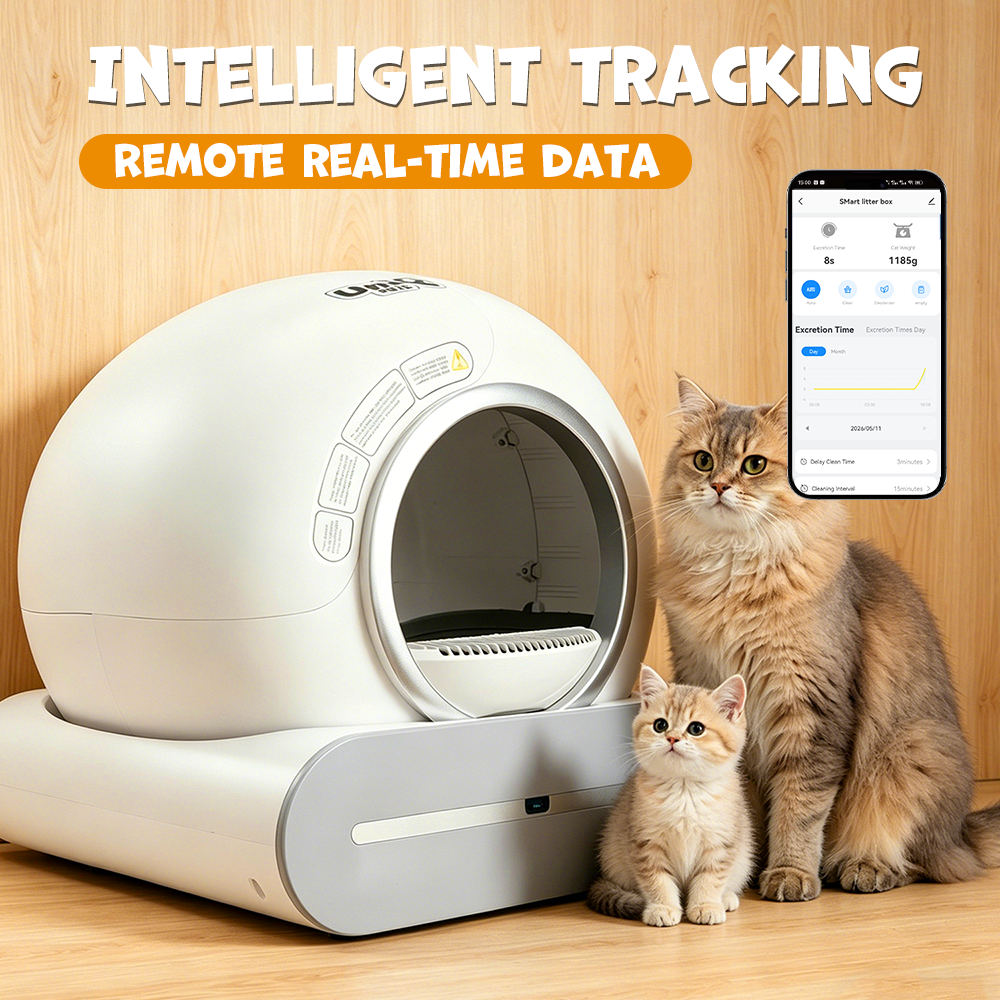 UNIQ PETS ROCKETCLEAN Smart Cat Litter Box 65L for 1-8kg Cat