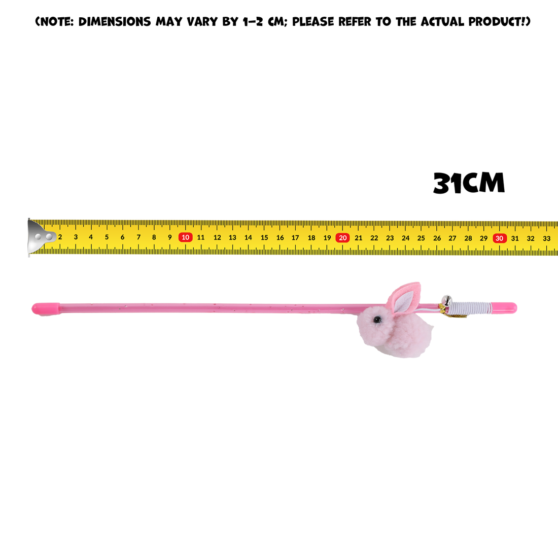 UNIQ PETS CAT TOY SWISHY Plastic Fishing Rod with Plush Rabbit on Rope 30-75cm (Random Colour)