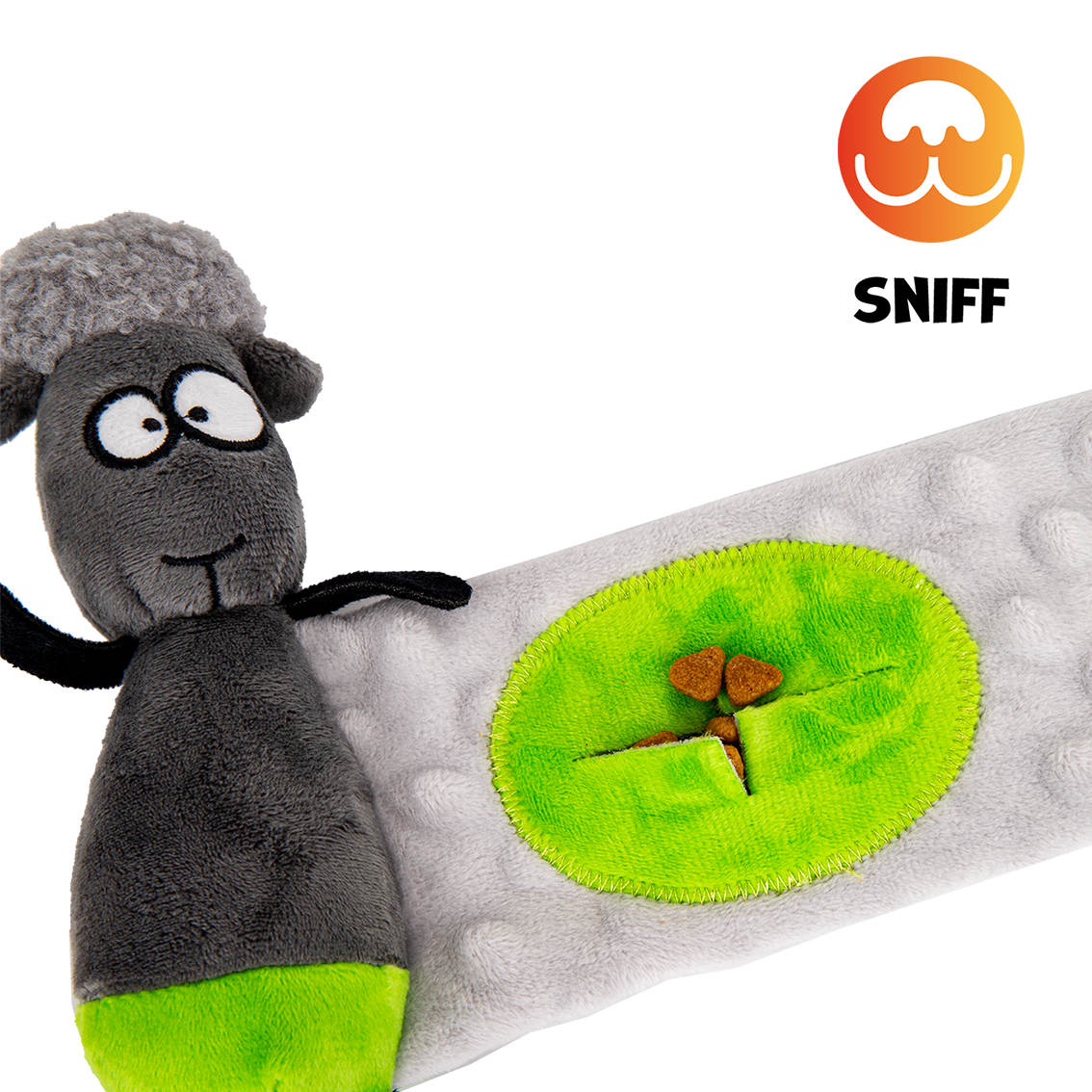 UNIQ PETS PLUSH DOG TOY SNIFFIES FRIENDS Long Stretchable Sheep with Squeaker