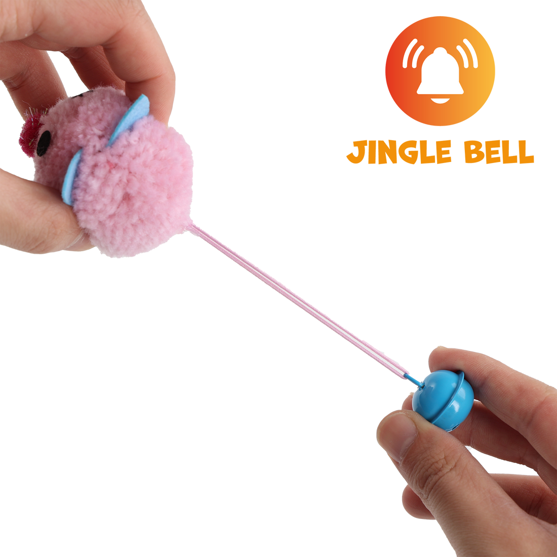 UNIQ PETS CAT TOY MOUSEHUNT Plush Mouse Ball with Bell 5cm (Random Colour)