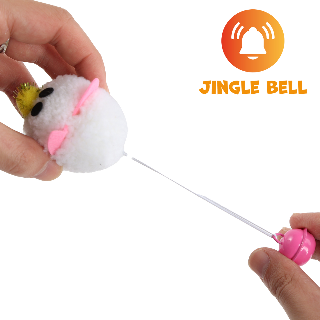 UNIQ PETS CAT TOY MOUSEHUNT Plush Mouse Ball with Bell 5cm (Random Colour)