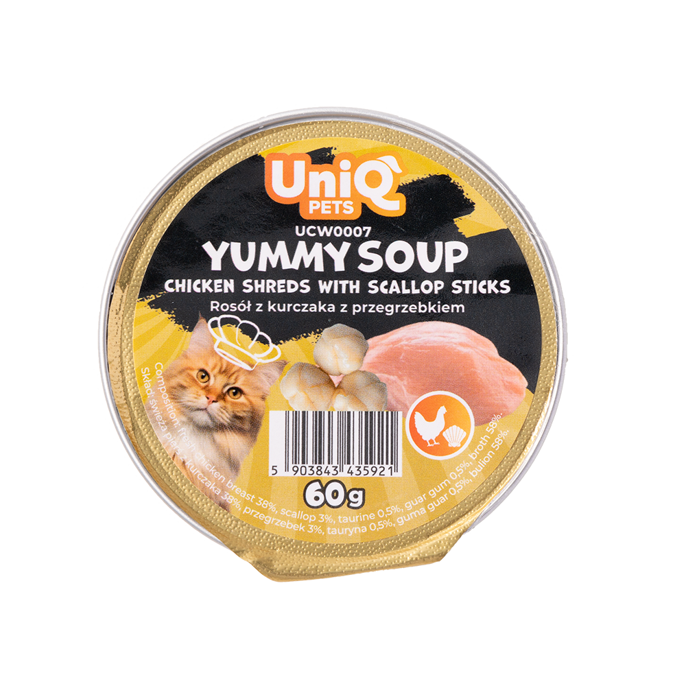 Uniq Cat Wet Food Chicken & Scallop Sticks Soup 60g