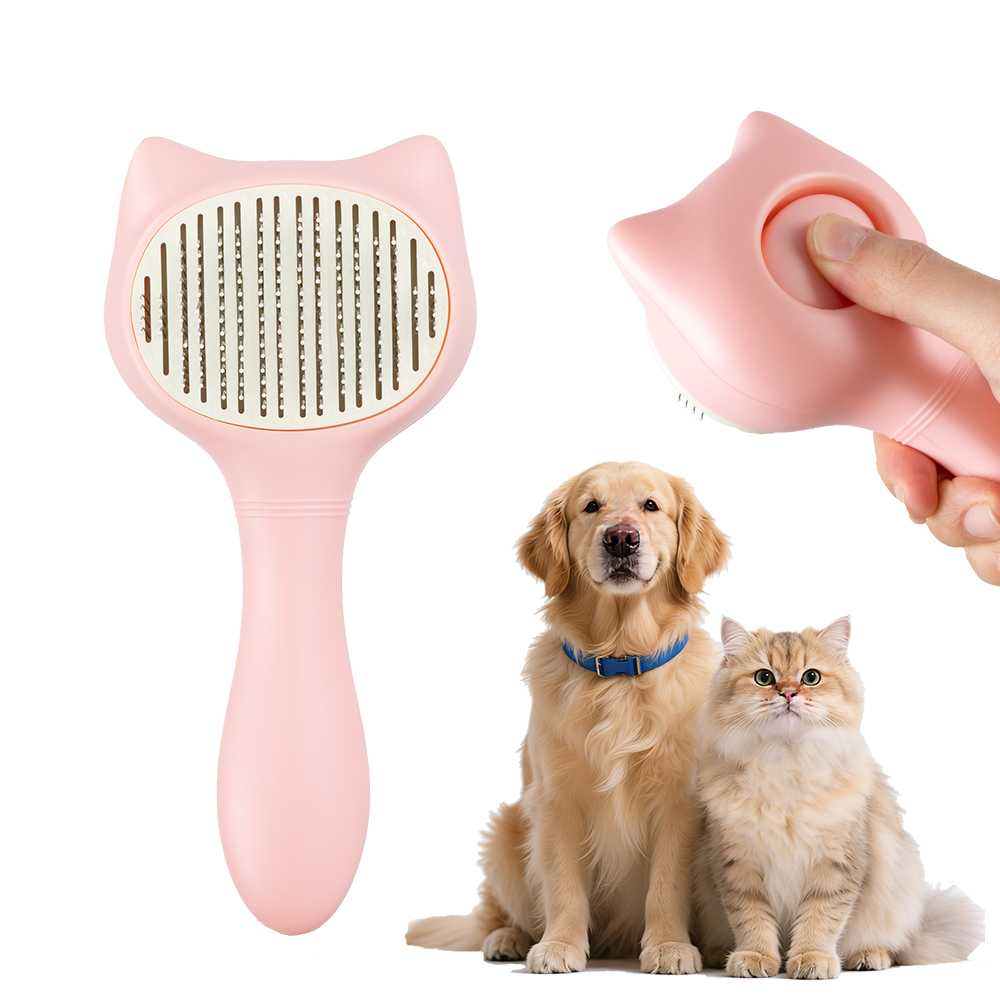 UNIQ PETS GROOMING BEAUTYCARE Cat-Shaped Comb Pink