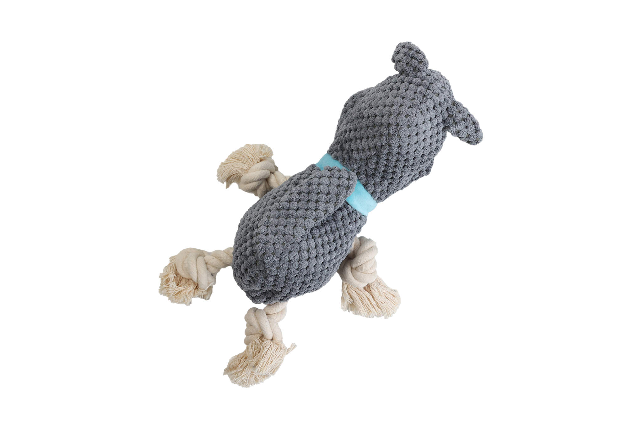 UNIQ PETS PLUSH DOG TOY SNIFFIES FRIENDS Rhinoceros with Ropes and Squeaker
