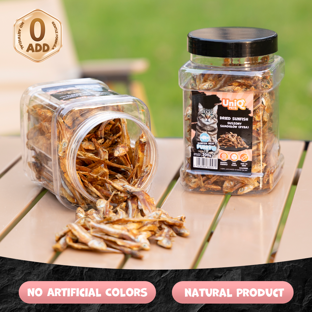 UNIQ PETS CAT SNACKS PURRY Dried Japanese Anchovy Jar 200g