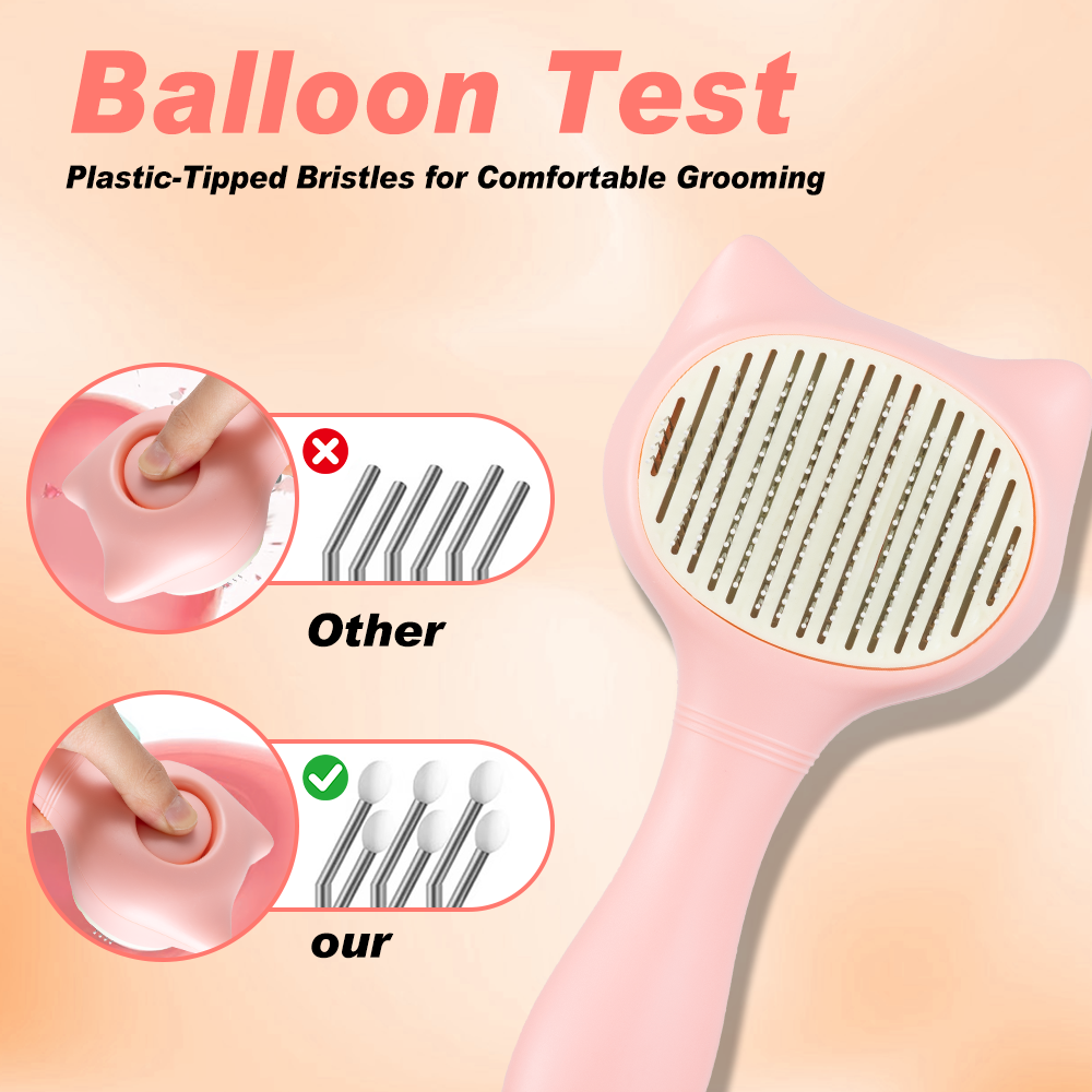 UNIQ PETS GROOMING BEAUTYCARE Cat-Shaped Comb Pink