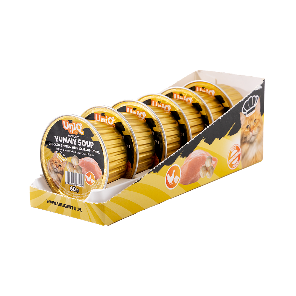 Uniq Cat Wet Food Chicken & Scallop Sticks Soup 60g