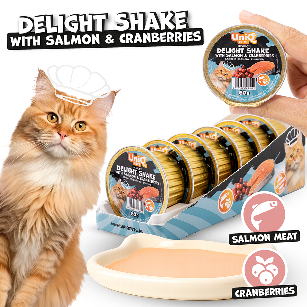 Uniq Pets Cat Delight Shake Salmon & Cranberries 60g