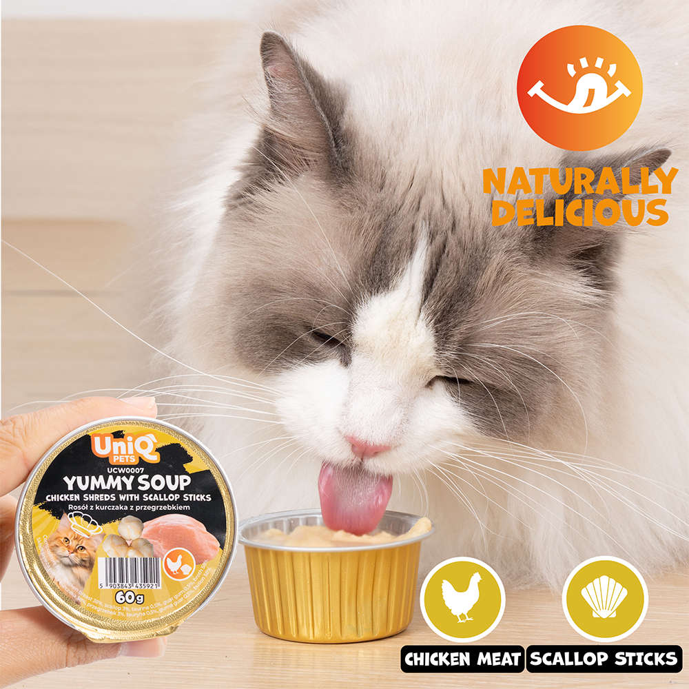 Uniq Cat Wet Food Chicken & Scallop Sticks Soup 60g