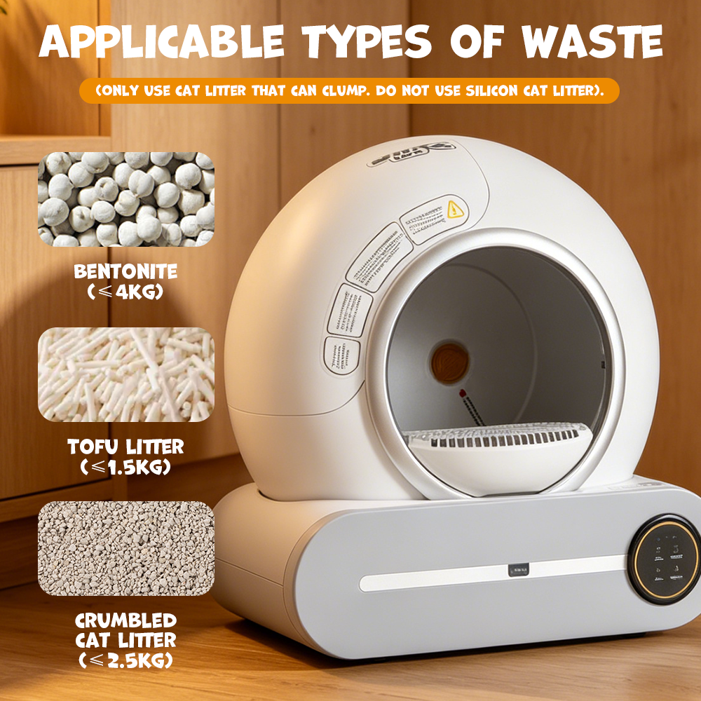 UNIQ PETS ROCKETCLEAN Smart Cat Litter Box 65L for 1-8kg Cat