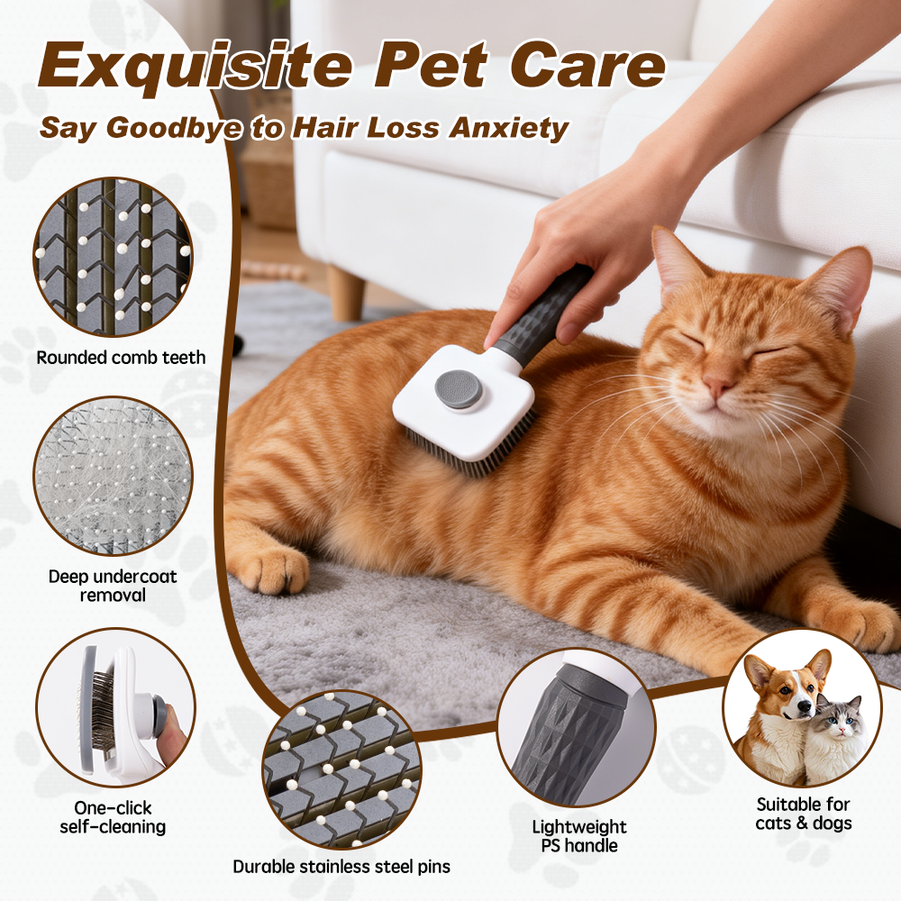 UNIQ PETS GROOMING BEAUTY CARE Square Comb Grey
