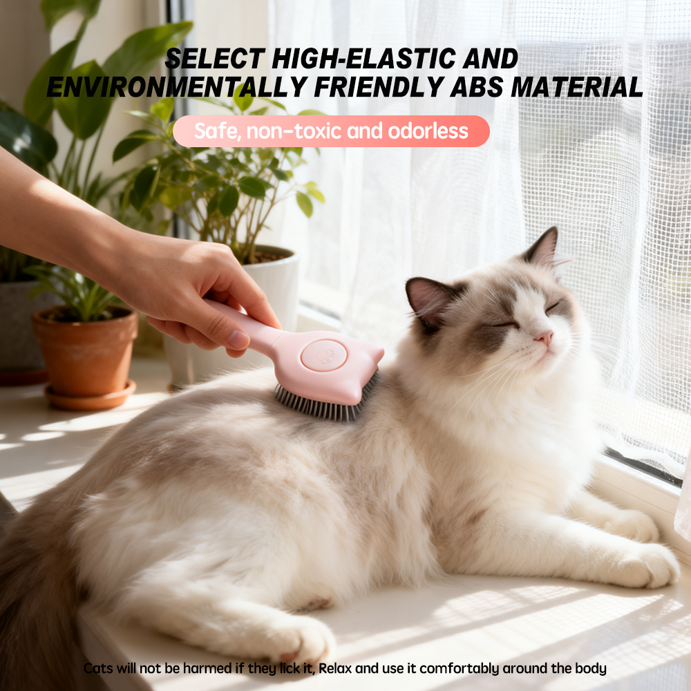 UNIQ PETS GROOMING BEAUTYCARE Cat-Shaped Comb Pink