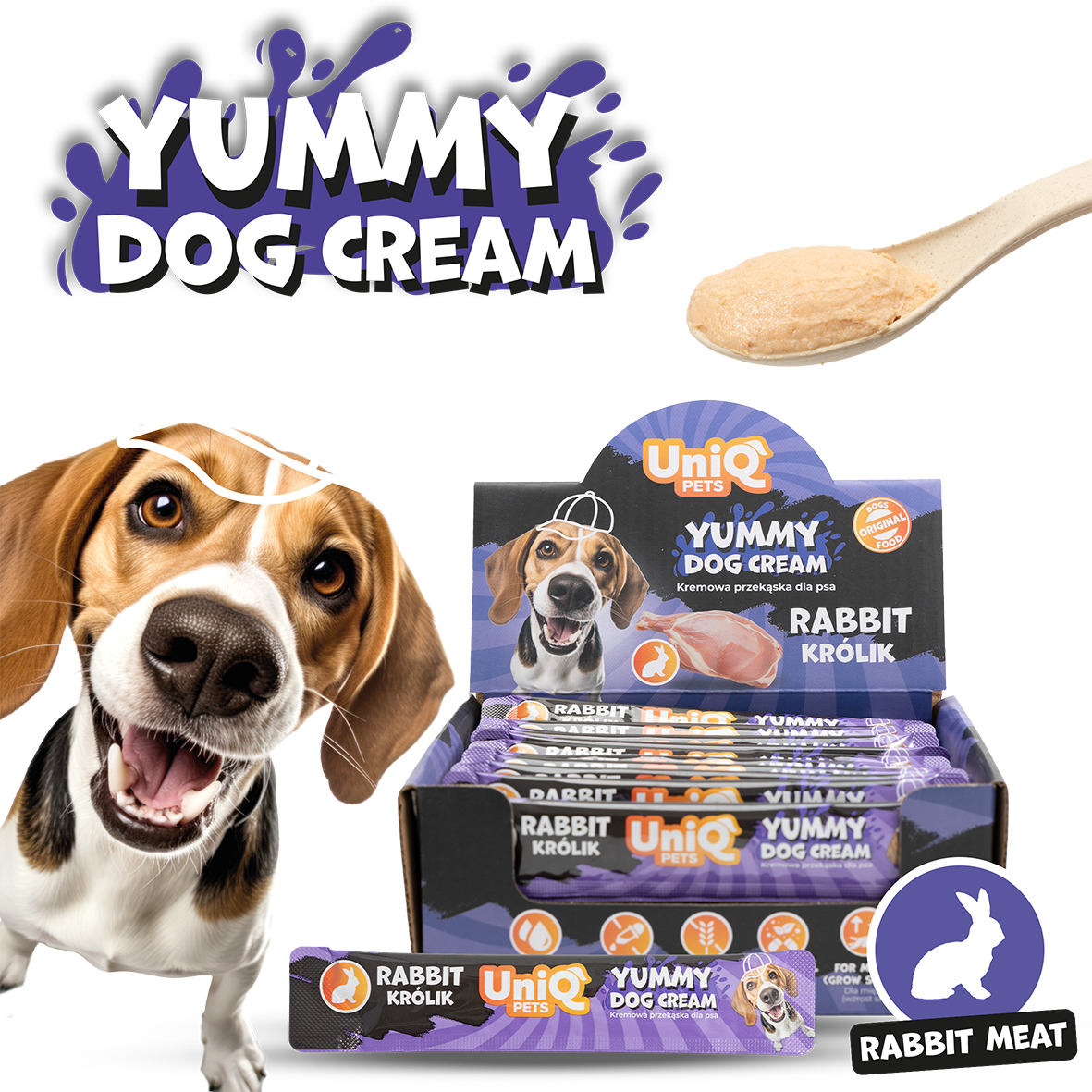 UNIQ PETS Yummy Dog Cream with Rabbit 15g