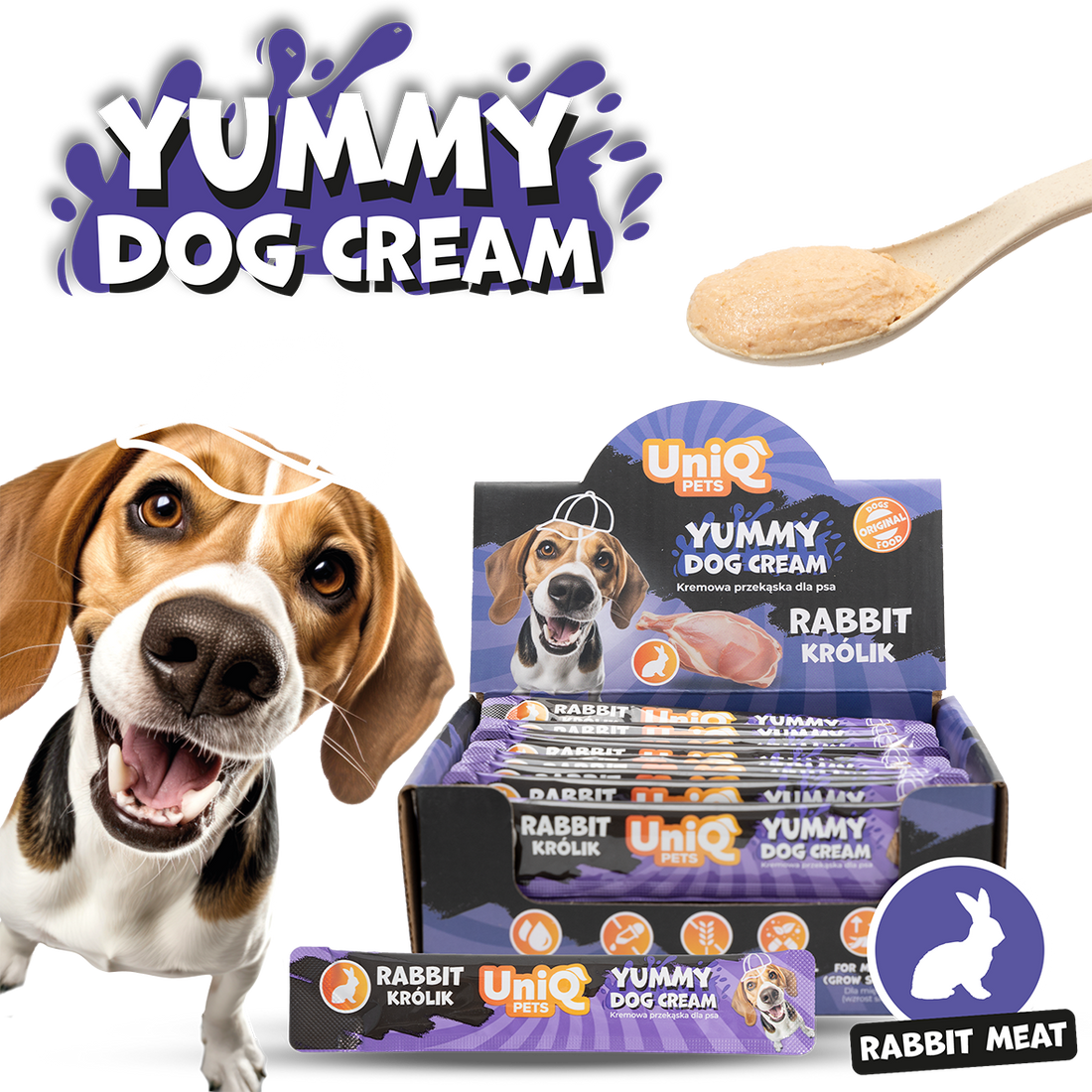 UNIQ PETS Yummy Dog Cream with Rabbit 15g