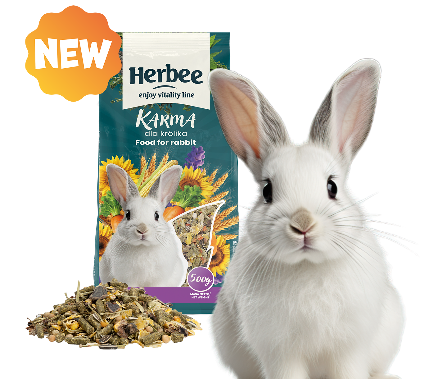 HERBEE RODENSROOT FOOD For Rabbit 500g