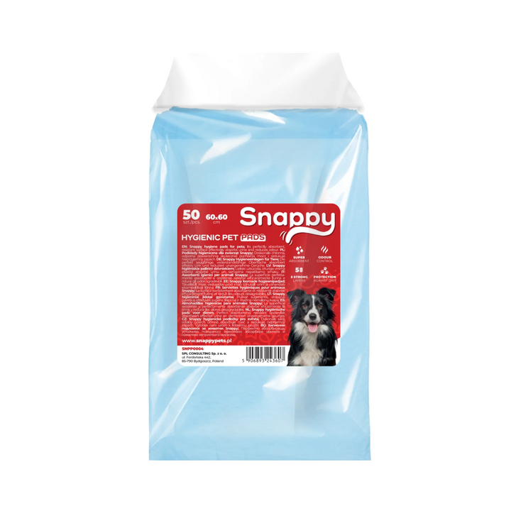 SNAPPY HYGIENIC PET PADS PAWDRY blue 60x60cm 26g, 50 pcs/bag