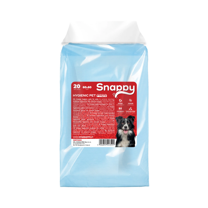 SNAPPY HYGIENIC PET PADS PAWDRY blue 60x60cm 26g, 20 pcs/bag