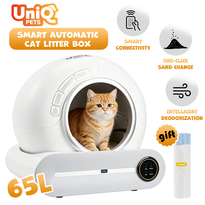 UNIQ PETS ROCKETCLEAN Smart Cat Litter Box 65L for 1-8kg Cat