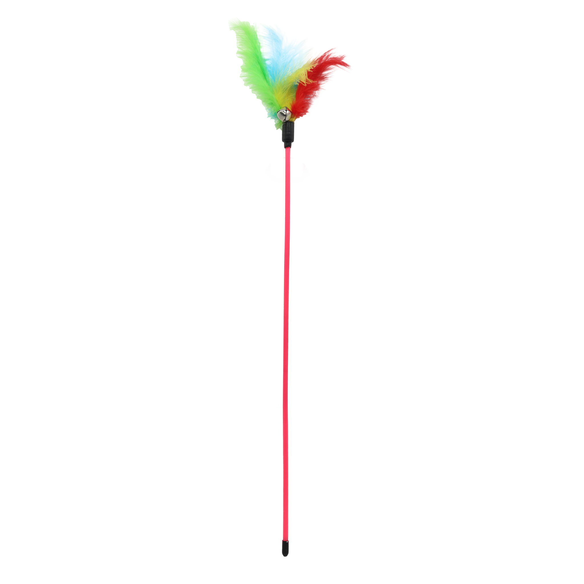 UNIQ PETS CAT TOY SWISHY Fishing Rod with Colorful Feather and Bell 55-58cm (Random Colour)