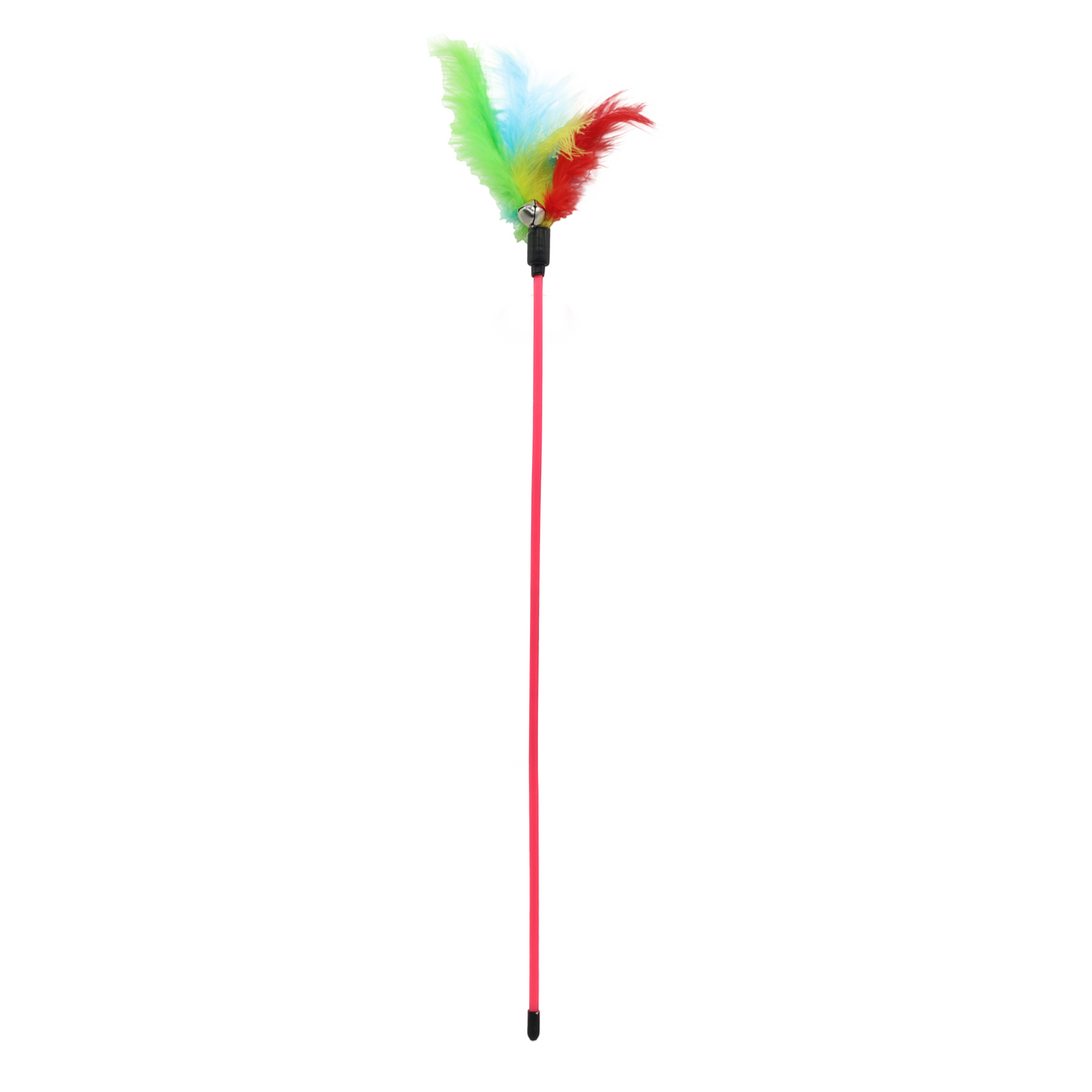 UNIQ PETS CAT TOY SWISHY Fishing Rod with Colorful Feather and Bell 55-58cm (Random Colour)