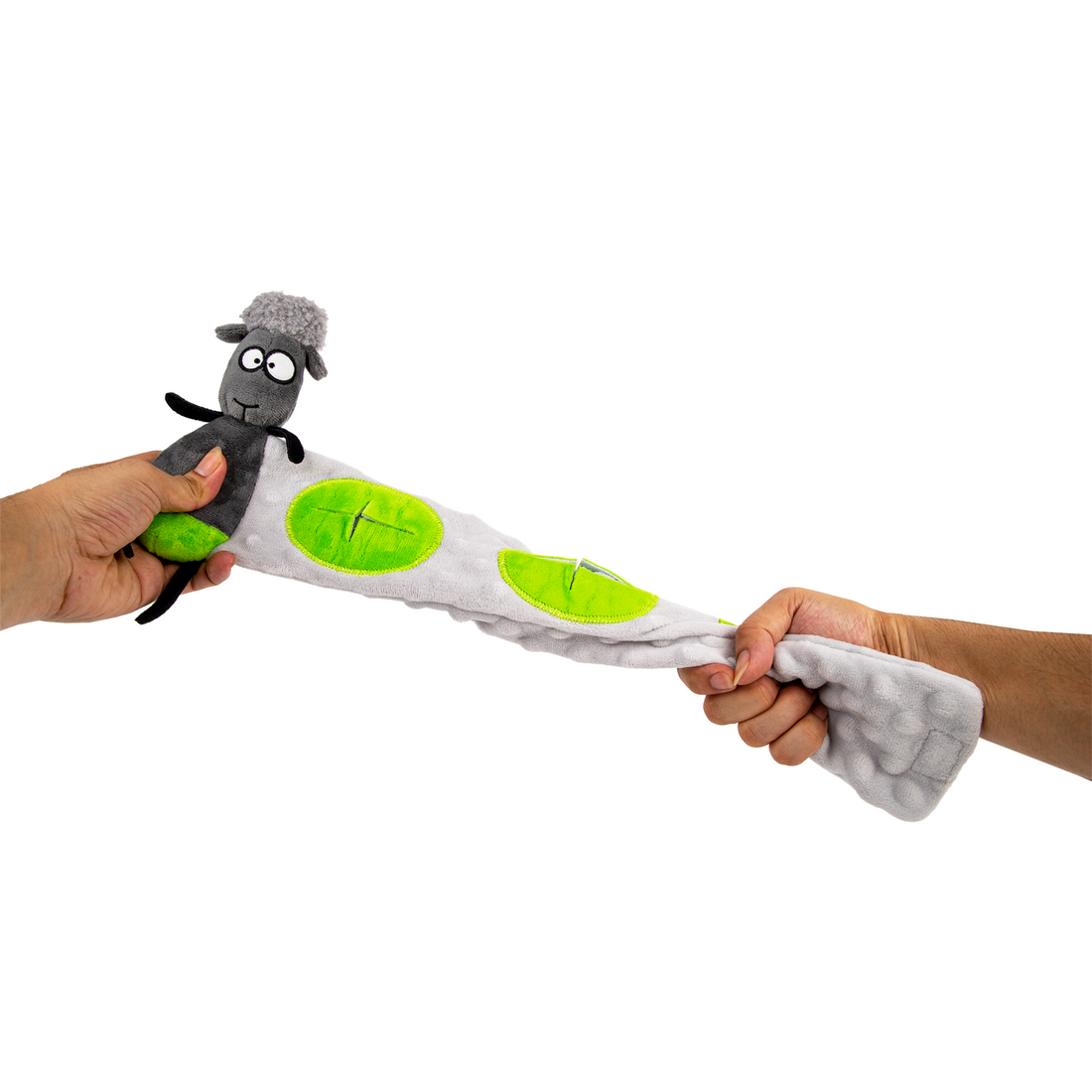 UNIQ PETS PLUSH DOG TOY SNIFFIES FRIENDS Long Stretchable Sheep with Squeaker