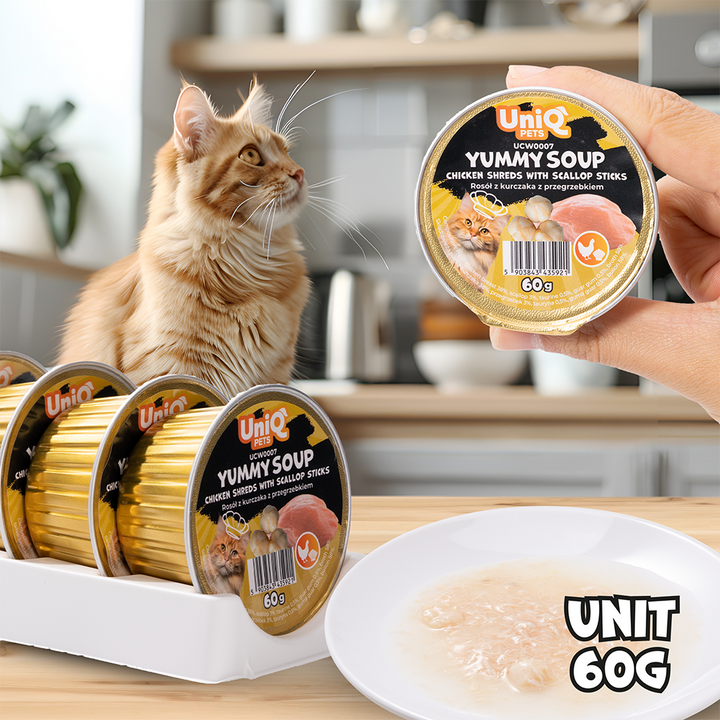 Uniq Cat Wet Food Chicken & Scallop Sticks Soup 60g