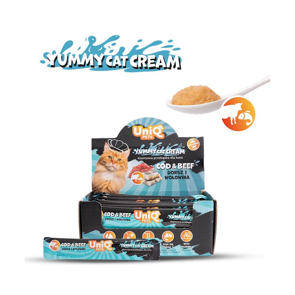 Uniq PETS Cat Wet Yummy Cream Cod & Beef Sachet 15g