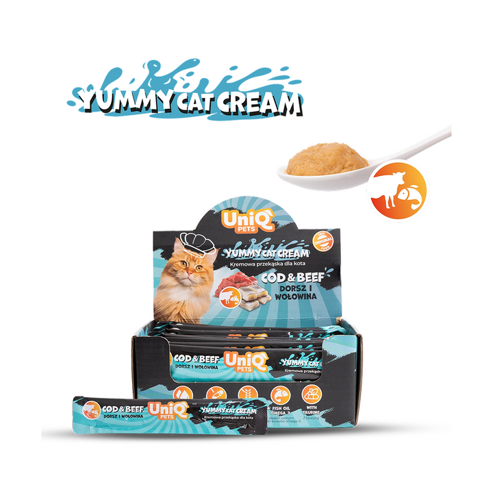 Uniq PETS Cat Wet Yummy Cream Cod & Beef Sachet 15g