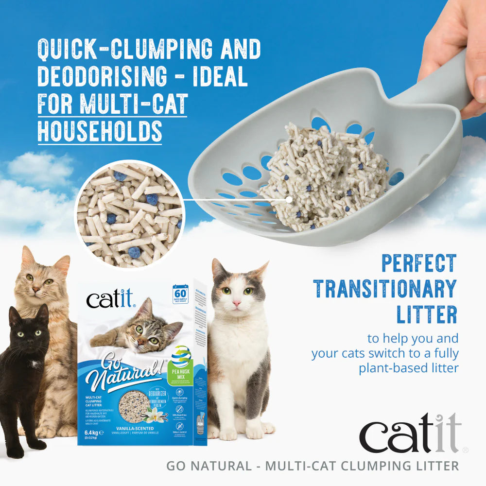 Catit Go Natural Vanilla Scented Multi-Cat Clumping Cat Litter 14L