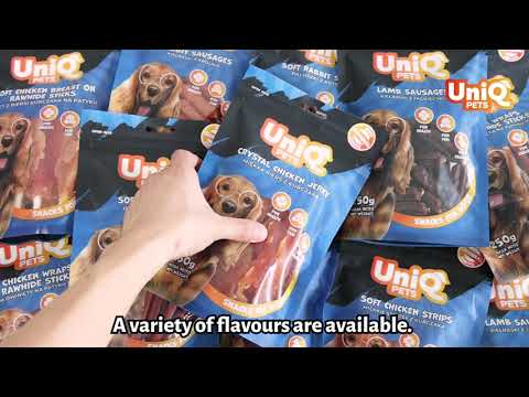 UNIQ PETS Dog Snacks Duck Wraps Rawhide Sticks 250g