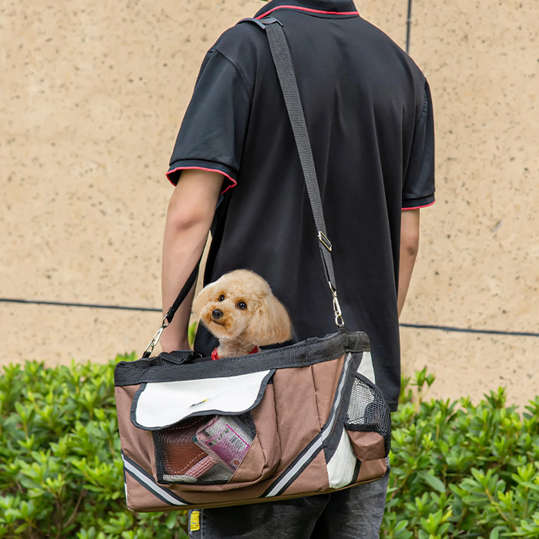 PawHut Dog Bike Basket, 3 in 1 Cat Travel Bag Bicycle Carrier Sling Bag with Storage
