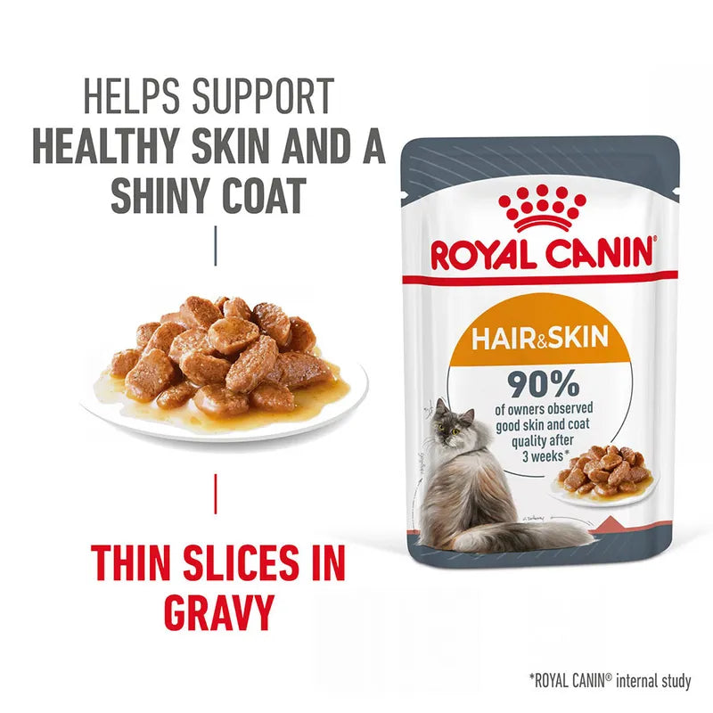 Royal Canin Hair & Skin Care Pouch in Gravy